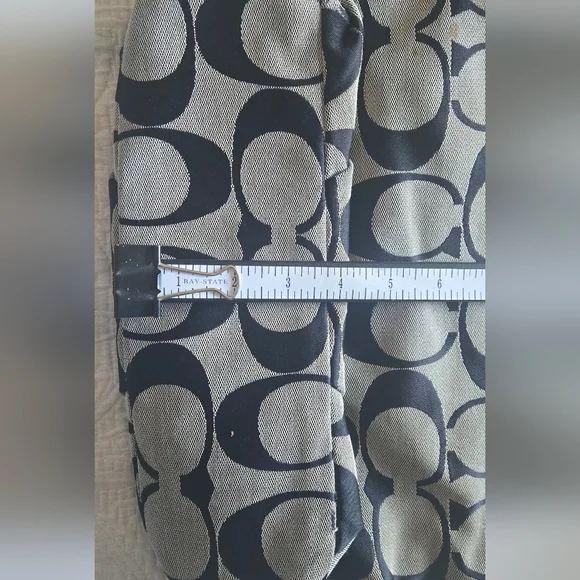 Coach Signature Canvas Shoulder Bag in Black and Gray - Picture 6 of 11